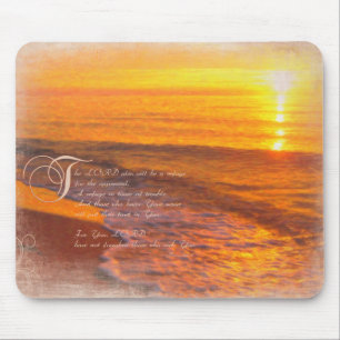 Encouragement to trust in God, Psalms & Sunsets Mouse Mat