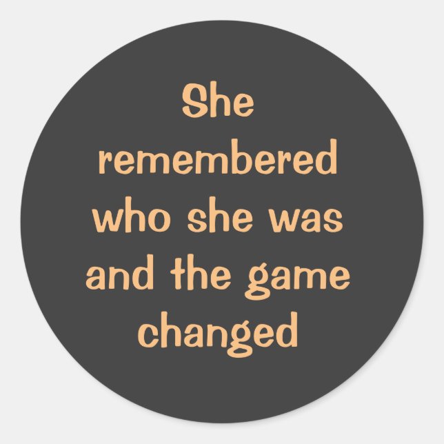 Encouragement words  with simple text on  classic round sticker (Front)