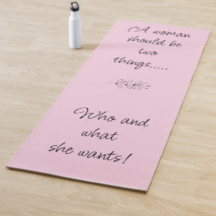 Encouragement yoga mat, strong woman mat