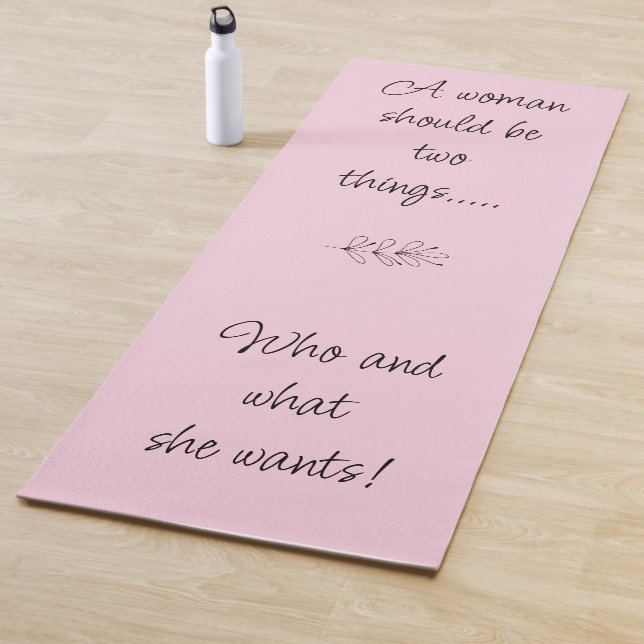 Encouragement yoga mat, strong woman mat (In Situ)