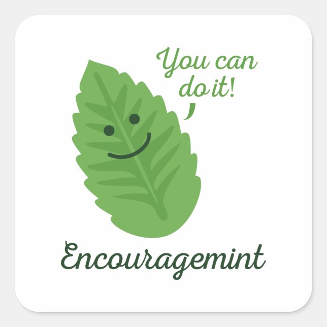 Encouragemint Square Sticker (Front)