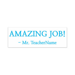 Encouraging "AMAZING JOB!" Grading Rubber Stamp