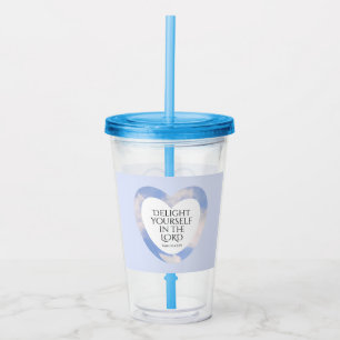 Encouraging and Uplifting Light Blue Bible Verse Acrylic Tumbler