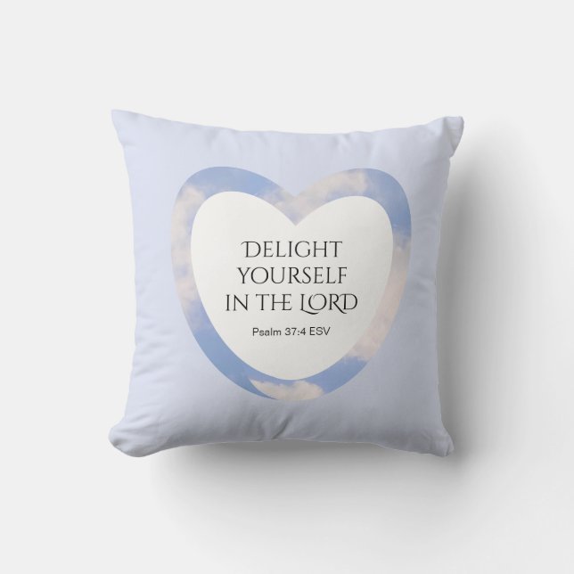 Encouraging and Uplifting Light Blue Bible Verse Cushion (Front)