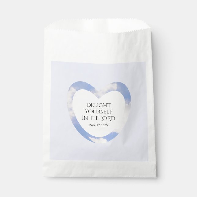 Encouraging and Uplifting Light Blue Bible Verse Favour Bags (Front)