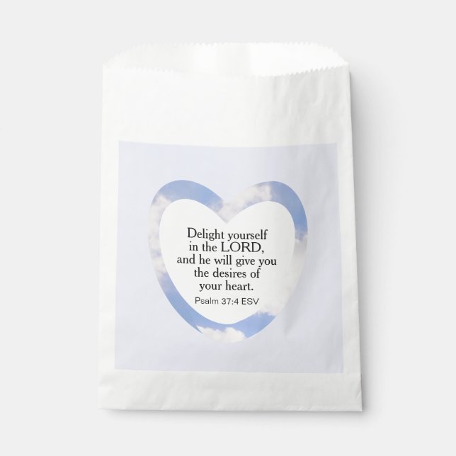 Encouraging and Uplifting Light Blue Bible Verse Favour Bags (Front)