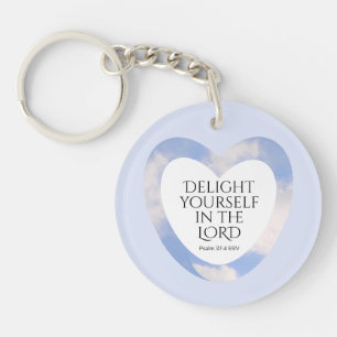 Encouraging and Uplifting Light Blue Bible Verse Key Ring