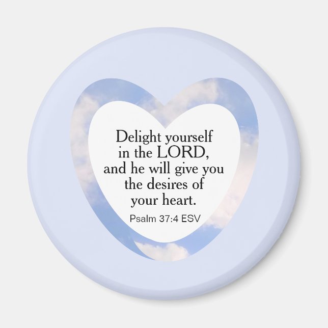 Encouraging and Uplifting Light Blue Bible Verse Magnet (Front)