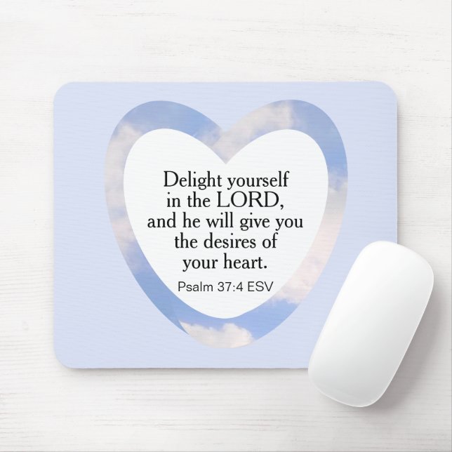 Encouraging and Uplifting Light Blue Bible Verse Mouse Mat (With Mouse)