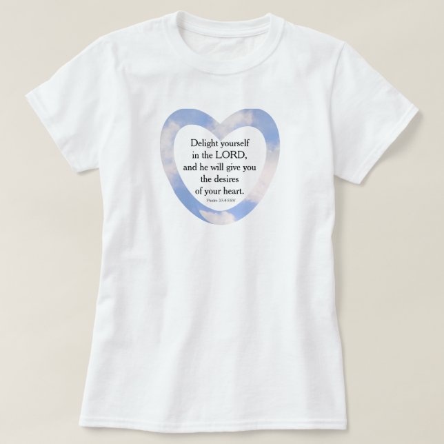 Encouraging and Uplifting Light Blue Bible Verse T-Shirt (Design Front)