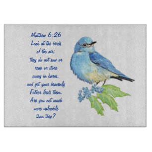 Encouraging Bible Scripture Matthew Bluebird Cutting Board