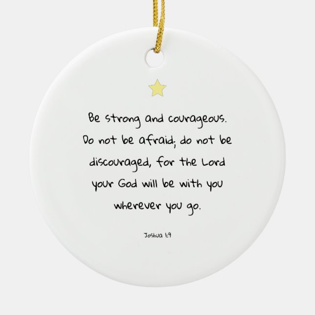 Encouraging Bible Verse Christmas Gift Ceramic Tree Decoration (Front)