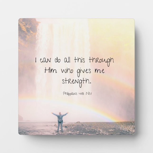 Encouraging Bible Verse Quote Waterfall Plaque (Front)