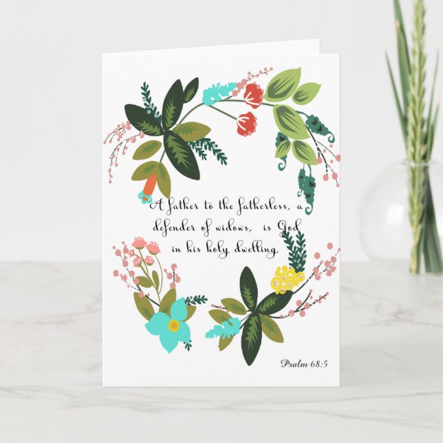Encouraging Bible Verses Art - Psalm 68:5 Card (Front)