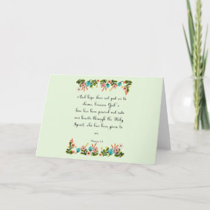 Encouraging Bible Verses Art - Romans 5:5 Holiday Card