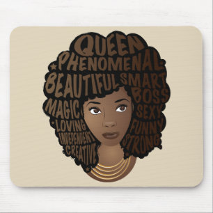 Encouraging Black Women, Beige Mouse Mat