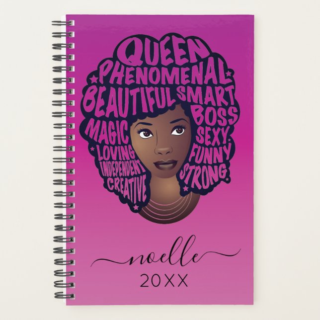 Encouraging Black Women, Magenta Planner (Front)