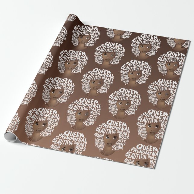 Encouraging Black Women, Natural Hair Beauty Brown Wrapping Paper (Unrolled)