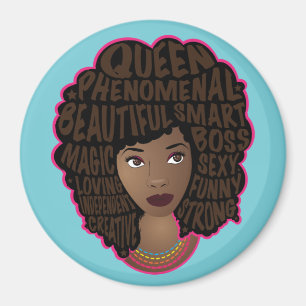 Encouraging Black Women, Natural Hair, Blue Magnet