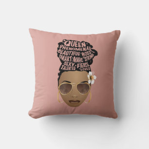 Encouraging Black Women, Natural Hair Bun, Pink Cushion