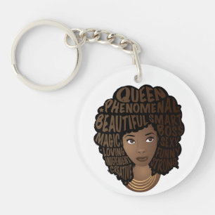 Encouraging Black Women, Natural Hair, Melanin Key Ring