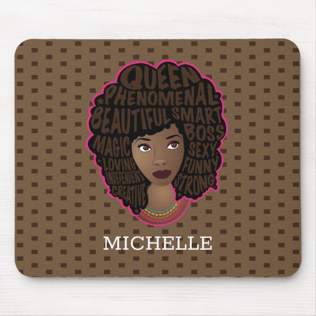 Encouraging Black Women | Polka Dot | Brown Mouse Mat (Front)