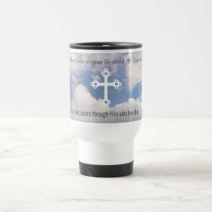 Encouraging Christian Faith Bible Verses Cross Travel Mug