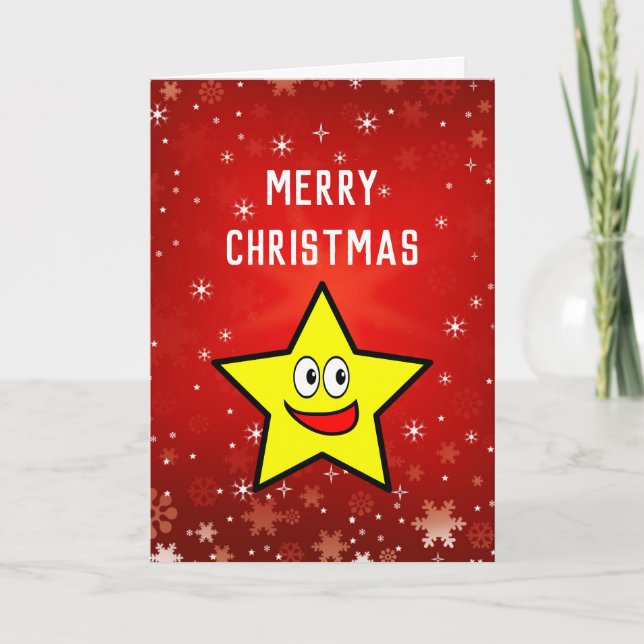 Encouraging Christmas Gold Star Holiday Card (Front)