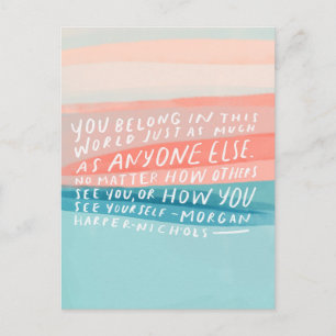 encouraging colourful art postcard