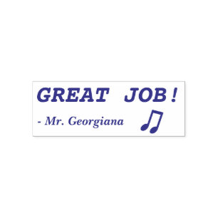 Encouraging "GREAT JOB!" + Custom Tutor Name Self-inking Stamp