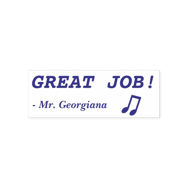 Encouraging "GREAT JOB!" + Custom Tutor Name Self-inking Stamp (Design)