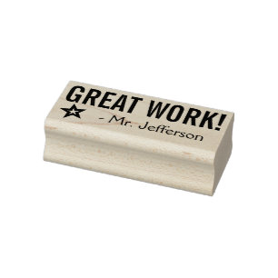Encouraging "GREAT WORK!" Educator Rubber Stamp
