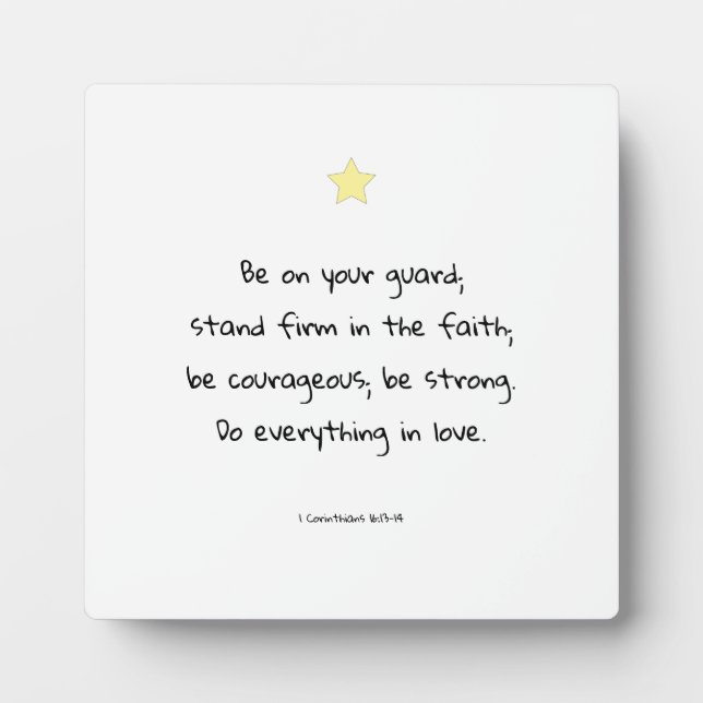 Encouraging Motivational Faith Bible Quote Gift Plaque (Front)