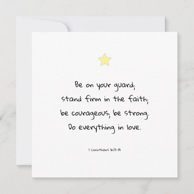 Encouraging Motivational Faith Bible Verse Quote Holiday Card (Front)