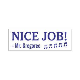 Encouraging "NICE JOB!" Teacher Rubber Stamp