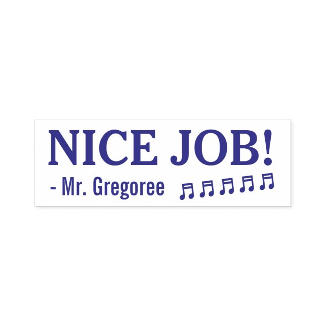 Encouraging "NICE JOB!" Teacher Rubber Stamp (Design)