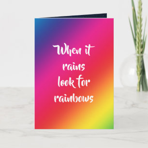 Encouraging Quote, Look for Rainbows & Stars Card