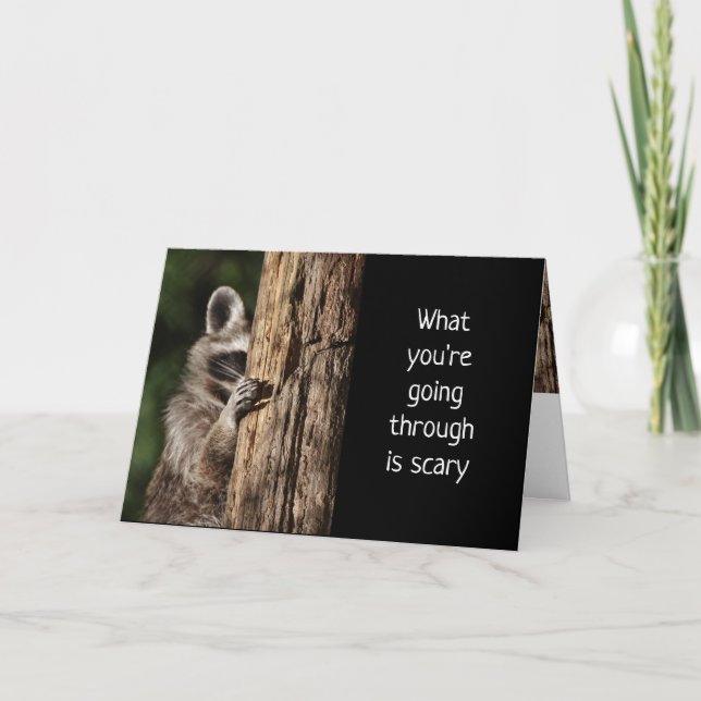 Encouraging Scripture with Cute Racoon Card (Front)