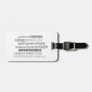Encouraging Word Art Luggage Tag