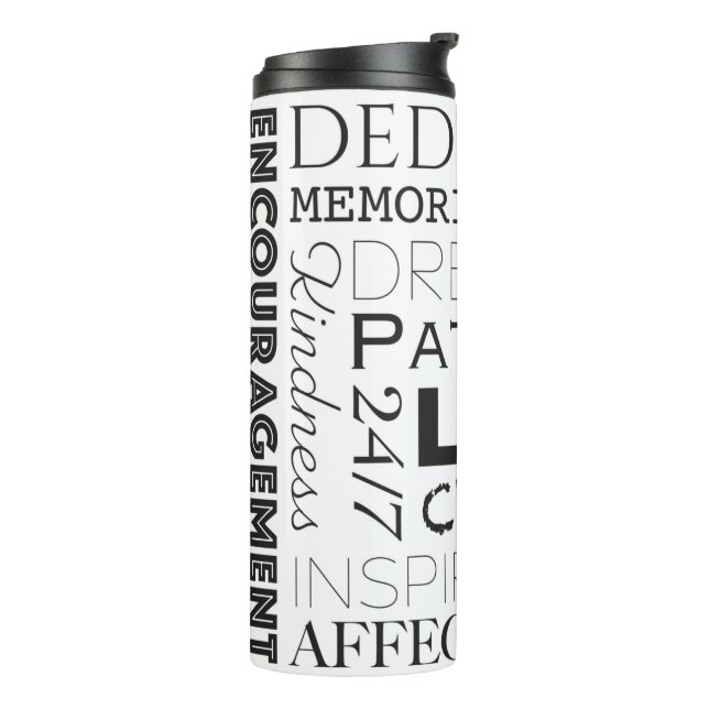 Encouraging Word Collage  Thermal Tumbler (Rotated Left)