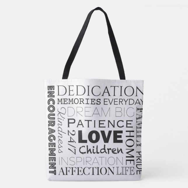 Encouraging Word Collage Tote Bag (Front)
