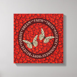 Encouraging Words Fall Leaves Inspirational     Canvas Print