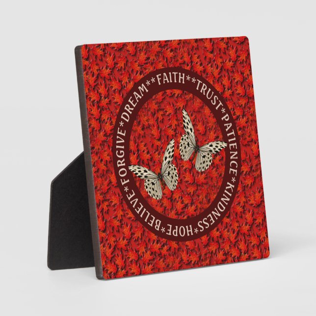 Encouraging Words Fall Leaves Inspirational    Plaque (Front)