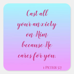 Encouraging words for overcoming anxiety square sticker