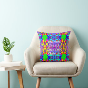 Encouraging Words Geometric Abstract Art Pattern Cushion
