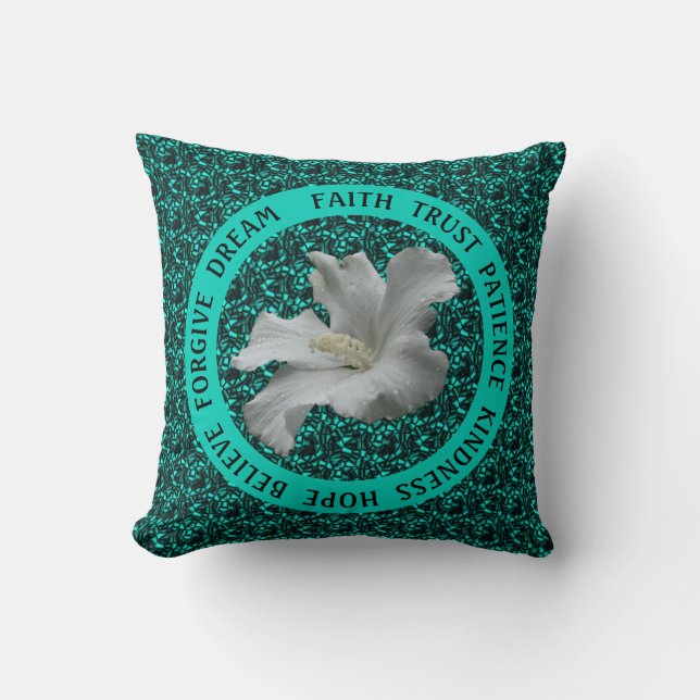 Encouraging Words Hibiscus Inspirational     Cushion (Front)