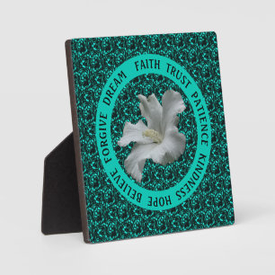 Encouraging Words Hibiscus Inspirational   Plaque