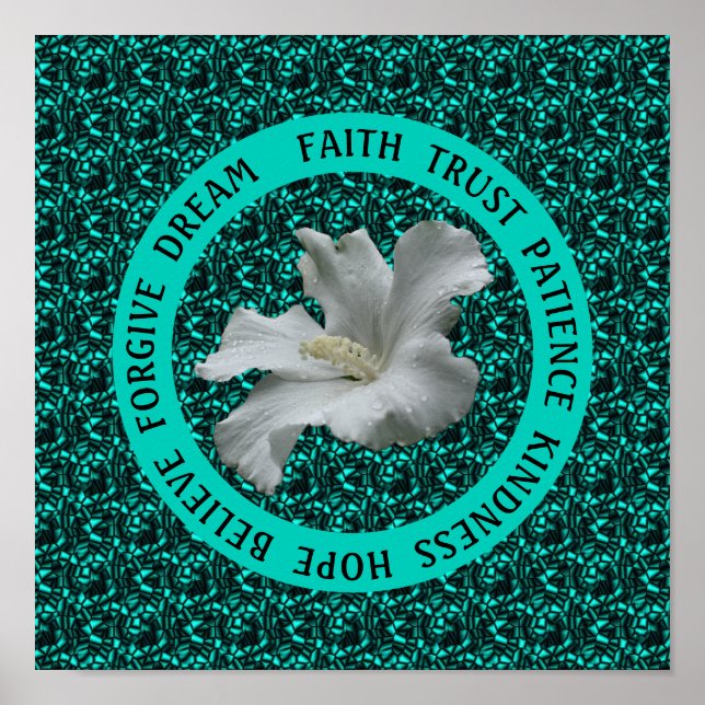 Encouraging Words Hibiscus Inspirational   Poster (Front)