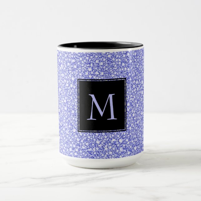 Encrusted Blue Diamonds Look Glitter Patter Mug (Center)