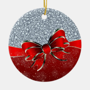 Encrusted Diamonds Look Glitter Patter Ceramic Tree Decoration